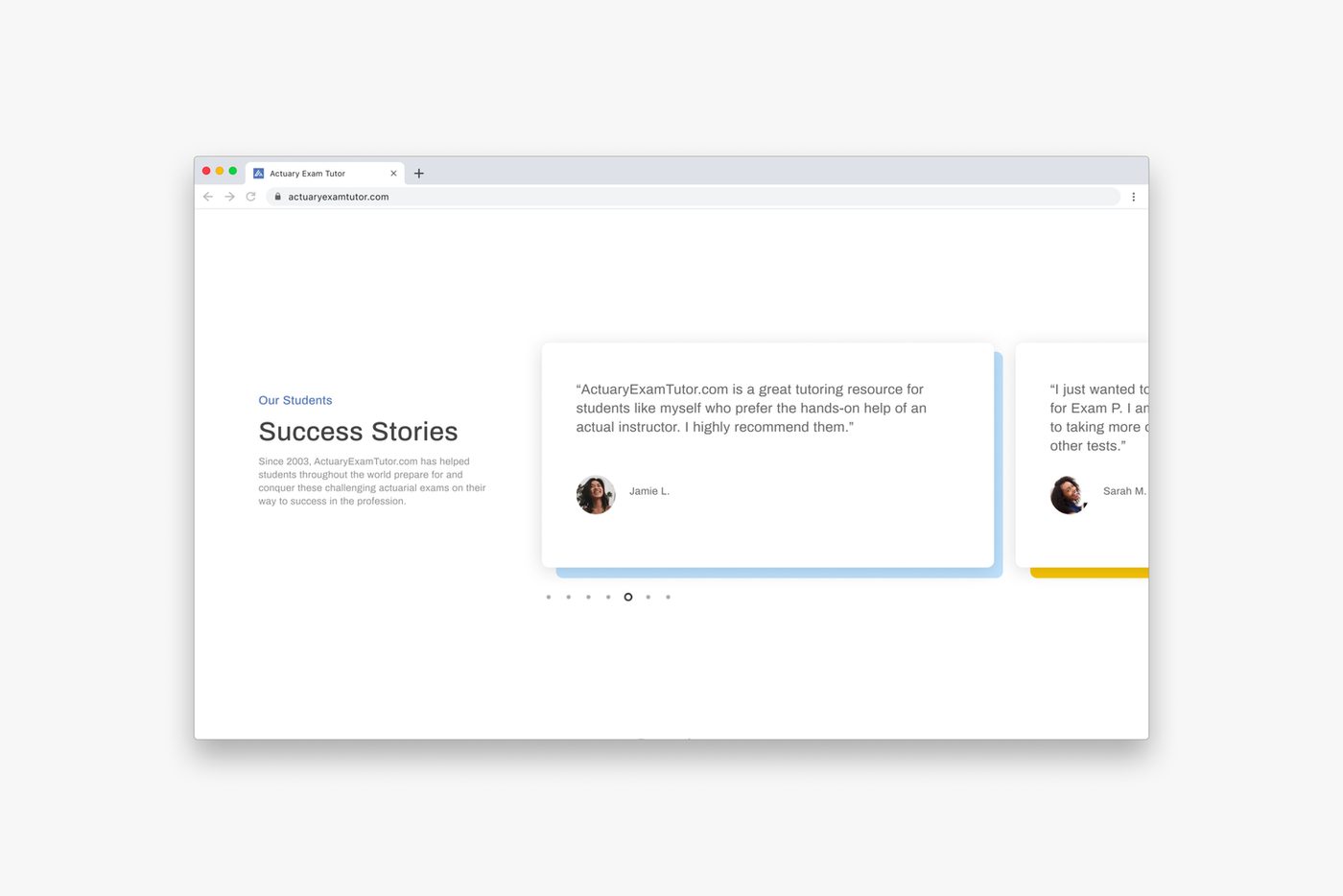 Testimonials page