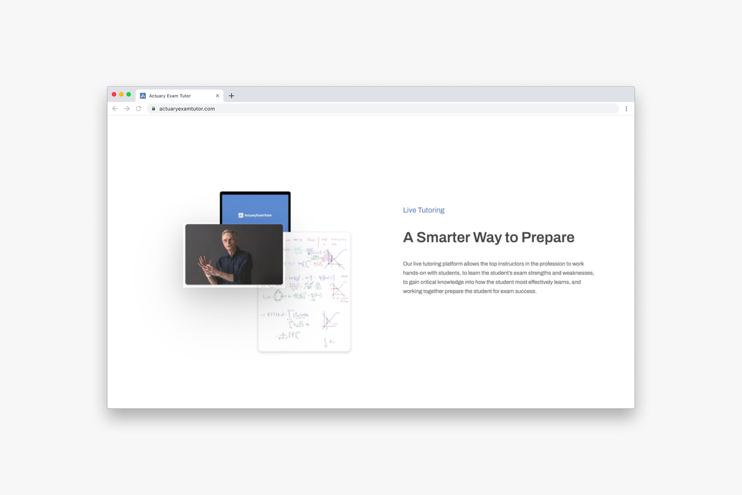 ActuaryExamTutor course overview page design