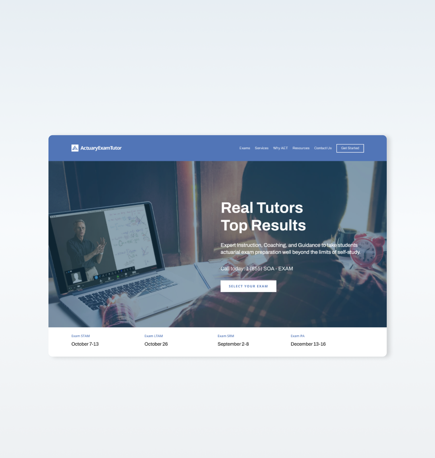 ActuaryExamTutor website redesign